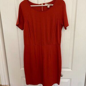 "Peplum" style dress, dark orange (copper-ish)